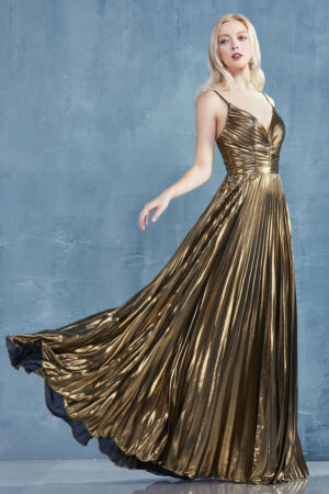 Ruched Champagne Gold Evening dresses